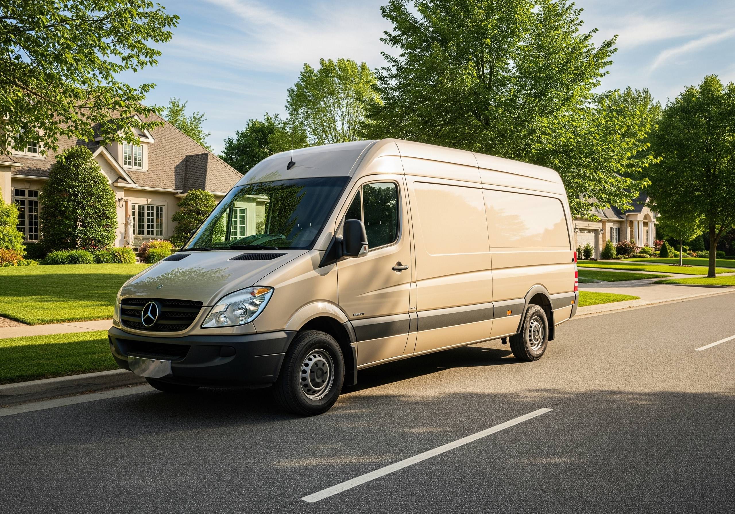 Van estacionada na rua representando Financiamento de Vans